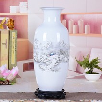 ZZJJC 창우 도자기 화병 거실 꽃꽂이 집 술장식 공예, 46CM * 21CM * 13.5CM, 설경동과