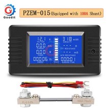 PZEM DC 0200V 300A 다기능 전압계 전류계 자동차 배터리 테스터 용량 저항 디지털 전압 측정기 모니터, PZEM015 100A Shunt