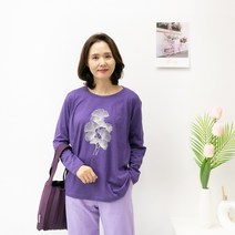 엄마옷마미소 은행잎라운드셔츠 베이직티셔츠 미시옷 빅사이즈티셔츠 중년여성의류 마담 50대60대 하프티 롱티셔츠