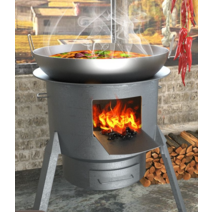 드럼통소각로 화목난로 가열로 소각 전원 주택 야외, 회색 섹션 52cm1.5 두꺼운