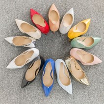 에나멜 뾰족코 스틸레토 하이힐 펌프스 컬러플 구두 블랙 화이트 아이보리 베이지 그레이 블루 스카이블루 민트 옐로우 레드 핑크 골드 실버 10cm