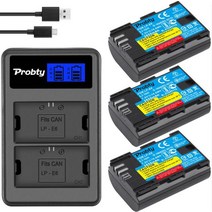 Canon 2650mAh LPE6 LP E6 배터리 5D Mark II III IV 80D 70D 60D 6D EOS 5Ds 5D2 5D3 5DSR 5D4 카메라, CHINA_3battery withcharger