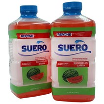 REPONE SUERO 아연이 함유된 전해질 용액 수분 공급 미네랄 및 영양소 복원 수박 맛 100ml(33.8온스) (2팩)