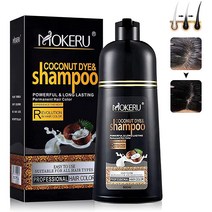 YASEM MOKERU 흰머리용 코코넛 블랙 헤어 염색 샴푸 빠른 효과 및 오래 지속 흰머리 커버 3-in-1 %100 천연 및 허브 500ml / 16.9 액량 온스 제네릭(