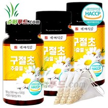 HACCP 식약처 인증 국내산 구절초 추출물 베타카로틴 철분 칼륨 칼슘 비타민 리나린 아케세틴 캠퍼 캄펜 아피게닌 루테올린 혼합 유산균 구절초추출물정 + 슈퍼푸드.com 연자육티백, 3세트, [(500mg x 100정) + 1g]
