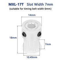 타이밍풀리 MXL 밍 풀리 보어 4 5 6 635 8mm 17 개 톱니 동기 휠 벨트 폭 10mm K 타입 3D 프린터 액세서리, 03 6mm_01 7mm_01 1 개