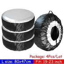 타이어 커버 보관 4PCS 케이스 자동차 스페어 스토리지 가방 캐리 토트 폴리 에스터 13-19 인치 19-23, [02] L Size, 02 L Size