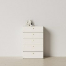 한샘(가구) 한샘 샘베딩 마일드 서랍장 5단 800 2종, 컬러:A형 : 크림화이트 (A)