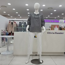 올리비아하슬러 잔체크에스닉자수블라우스OHAMBL306BK