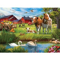 트랙터 EverShine 다이아몬드 자수 농장 그림 트랙터 풍경 모자이크 개 암소 말 새로운 도착 크로스 스티치 DIY 홈 장식, Square Drill 50x70cm, 12 8492