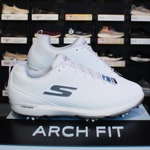 스케쳐스 고 골프 프로 5 하이퍼 남성 발편한골프화 스파이크 아치무너짐방지 피로도완화 접지력강화 생활방수 편안한보행 #화이트