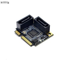 H1111Z 애드온 카드 미니 PCI-E PCI EXPRESS 2 포트 SATA 3.0 변환기 SSD HDD SATA3 컨트롤러 확장 멀티플라이어, 기본