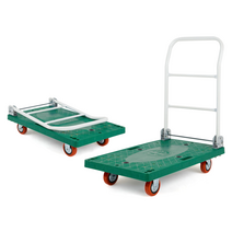 유니산업 우레탄 접이식 바퀴 무소음 핸드카트 중형 중사이즈 손수레 구르마 구루마 대차 유니카트, 그린 대차(손잡이O), 중형 / 무소음바퀴