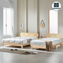 모모 고무나무 원목 평상형 패밀리 안방 침대 프레임 슈퍼싱글 퀸 SS Q, 슈퍼싱글(SS), 무헤드형