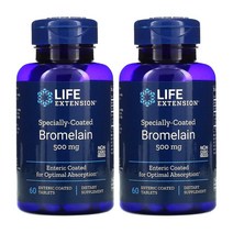 1+1 라이프익스텐션 특수코팅 브로멜린 500mg 60정 브로멜라인 정 파인애플 줄기 시스테인 단백질분해효소
