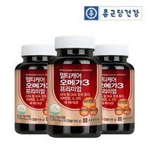 혈행건강 눈건강 뼈건강 항산화 4중복합 종근당건강 멀티케어 오메가3 프리미엄 1120mg+스낵팝, 3병, 90캡슐