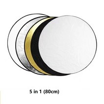 촬영용 확산판 반사판 조명판 크로마키 Mcoplus 30cm 60cm 80cm 5 in1 Reflector Photography Collapsible Portable Light D, [01] 80CM  5 in1