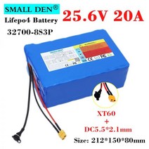 전동 킥보드 배터리 교체 25.6V 20Ah 32700 Lifepo4 팩 8S3P 고성능 Built-in50A 동일한 포트 전기 스쿠터 휠체어 24V 전원 169032, XT90 - T plug