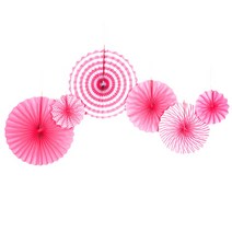 파티짱 파티 페이퍼 팬 세트 행잉데코 가랜드 장식, 핑크