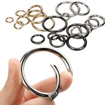 오링 O링 열쇠고리 카라비너 원형, 골드, 19mm 2개 SET, 1개