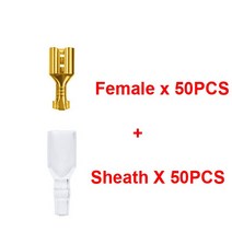 암컷 스페이드 콜드 크림프 터미널 커넥터 자동차 스피커 전선 세트 플러그 스프링 2.8mm 6.3mm 00 개, 04 Gold F w S_02 4.8mm