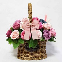 수앤로즈플라워 비누꽃바구니 10송이 20송이 어버이날선물 꽃바구니 카네이션바구니, 20송이-장미
