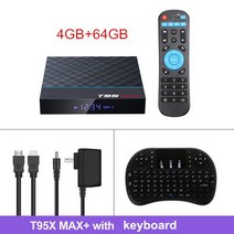 DivX T95 맥스 플러스 TV 박스 안드로이드 9.0 Amlogic S905X3 4 기가 바이트 32 64 와이파이 USB3.0 1080P H.265 4K 60fps 2G16, [04] Au 플매트 카펫 러그, [08] 4G64G keyboard