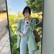 체인지쉬 (change she) 여성 루즈핏 하프기장 캐주얼 정장 자켓