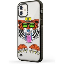 CASETiFY 임팩트 케이스 iPhone 11 - King Louis the Tiger Phone Case by Mulga - 클리어 블랙