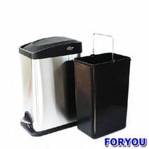 ForU296 스텐사각페달휴지통 리터 직사각휴지통 음식물쓰레기통 스탠쓰레이통 쓰레기통, {|=본상품선택=|}