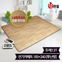 핫한일 LG하우시스 뉴청맥 전기장판 전기카페트 13T(183x240)_투난방, 없음