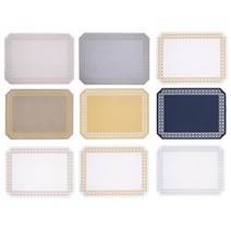 [아르떼펠레]팔각체인 자수 테이블매트4p, 빅토리아 실버_그레이 스티치