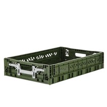 아이카사 폴딩박스 L khaki_Active Lock 11.7cm (손잡이) 카키 수납박스 수납바구니 수납함 정리함