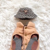 귀여운 캐릭터 반려견옷 꿀벌 원숭이 토끼 최신상예쁜옷 댕댕이옷 우리동네패션리더강아지, 갈색 면 코트(모자 보내기)