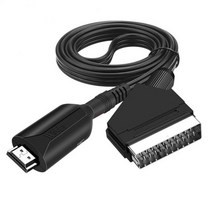 비디오테이프 변환 비디오 테이프 USB 플레이어 동영상 파일 scart to hdmi 호환 기 hdtvdvdset-top boxps3palntsc droping용 1m 케이블, hdmi to scart