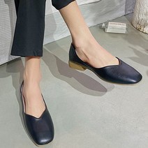 따봉오빠 2cm 여성 사이드 오픈 라인 데일리 플랫 단화 블랙(DB104)