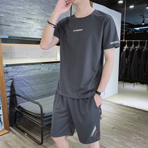 Momolatti 남자 배기바지 트레이닝 반팔 반바지 상하의 세트