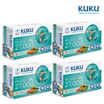 무릎관절영양제 프리미엄 뉴질랜드 푸른홍합 초록입홍합 초록홍합오일 KuKu Mussel, 45정, 4개