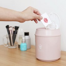 쭈bapha_히키스 원터치 예쁜캔 휴지통 디자인 화장대 가정용 아이디어쓰레기통 예쁜 터지 책상 인테리어♥LtMS, ♥LtMS핑크