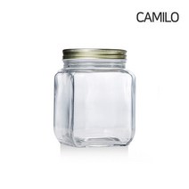 까밀로 사각 유리병 유리용기 담금주병 과일청병 잼병 보관용기 캐니스터 700ml, 1개