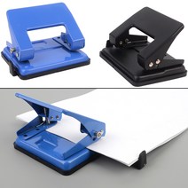 2공 펀칭기 / 펀치 A4 타공 지름 6mm 간격 7.5cm 15매 용지 가이드 툴 색상랜덤, 랜덤발송 (색상지정불가)