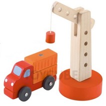 18개월 남아 자석 크레인 운반 트럭 원목자동차 어린이 조카 문구 홈 뛰뛰