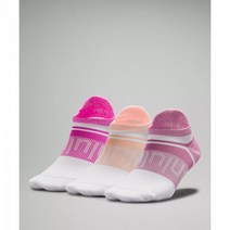 lululemon 룰루레몬 여성 파워 스트라이드 탭 운동 양말 스포츠 삭스 3 팩 멀티칼라 벨벳 더스트/멜론 샤베트/소닉 핑크, Velvet Dust/Melon Sorbet/Sonic, M
