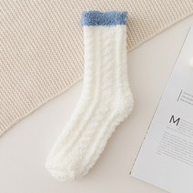 포근하고 부드러워 편안한 잠자리 수면 양말 연보라
