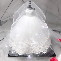 웨딩드레스 LED 모형 고퀄리티 선물용 포장재료 증정 집들이 성년의날 여자친구 절친 웨딩 선물, 옵션7