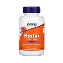 나우푸드 비오틴 영양제 고함량 고용량 5000mcg 120 베지 캡슐, 1개, 기본