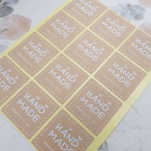 중앙패키지 핸드메이드 크라프트 스티커(정사각)