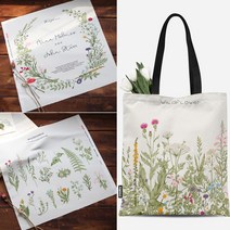 자투리 DTP폴리컷트지 생활방수 허브플라워 택1, DTP폴리컷트지 생활방수 허브플라워4번