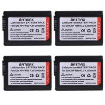 4X 2000mAh NP-FW50 NP FW50 배터리 + LED USB 듀얼 충전기 소니 A6000 A6400 A6300 A6500 A7 A7II A7RII A7SII A7S A7S2 A7R, 4 Battery1, 4 Battery