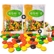 주전부리몰 1+1 원형초코빈(500g) 총2봉(+밀크츄2개 포함), 2봉, 500g